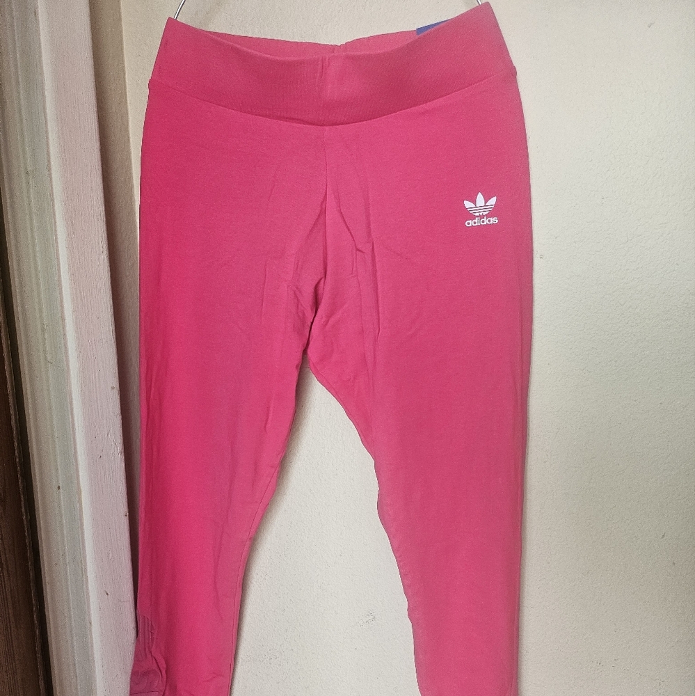ADIDAS tight fit Mid Rise Full Length Style Sz S color real magenta
